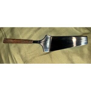 Vintage Frontier Forge Cake Pie Cutter Server Stainless Japan Wooden Handle 10"